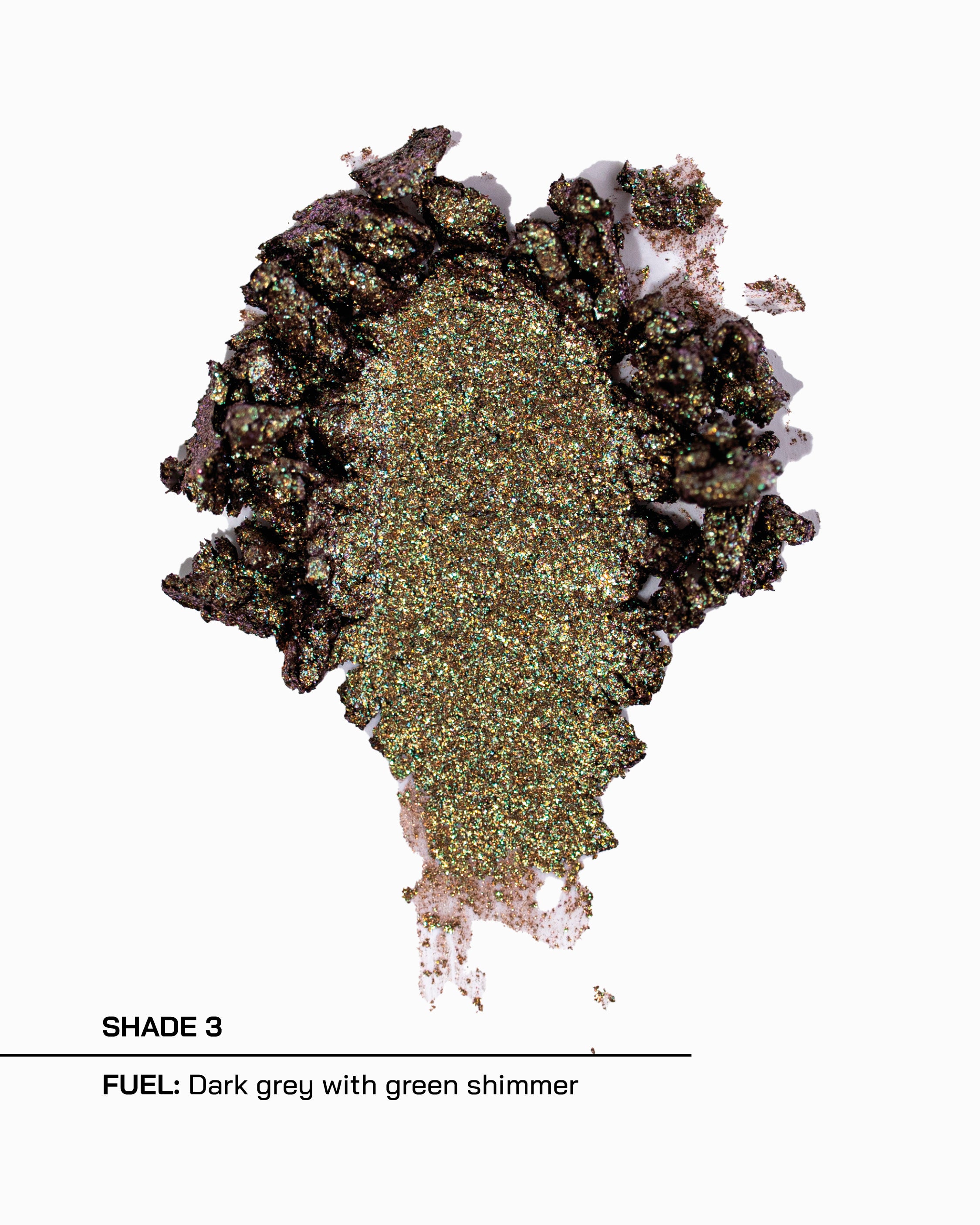 Shade 3, Fuel, dark grey with green shimmer
